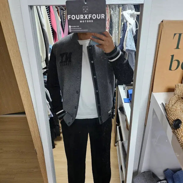 [BUNJANG] MLB Baseball Jacket Gray M (95) / MLB 야구 점퍼 그레이 M 95