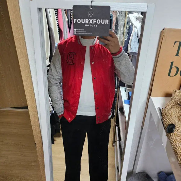 [BUNJANG] MLB Red/Gray Stadium Jacket Size M (95) / MLB 레드/그레이 스타디움 자켓 M 95