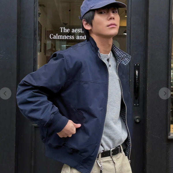 [BUNJANG] KIMUUR Reversible Check Harrington Jumper / 키뮤어 리버시블 체크 헤링턴 점퍼