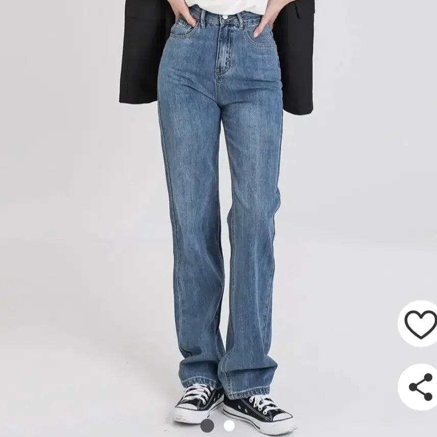[BUNJANG] Semi Wide Denim Pants - Size S / 세미 와이드  데님팬츠//s
