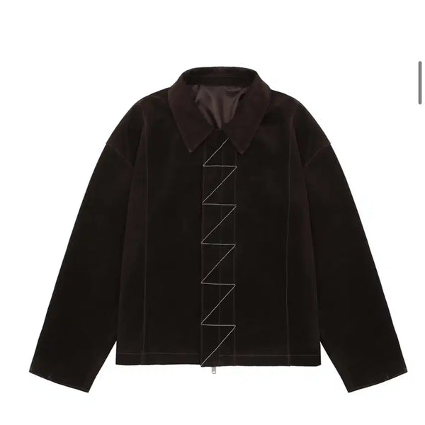 [BUNJANG] Ssoji Real Suede Blouson Dark Brown / 쏘지 리얼스웨이드 블루종