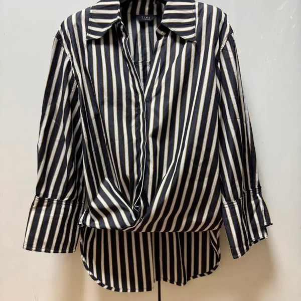 [BUNJANG] TIME Stripe Blouse / TIME 타임 스트라이프 블라우스