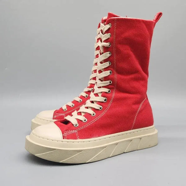 [BUNJANG] Salt & Chocolate Canvas Sneakers Boots 235 / g 솔트앤초콜릿 캔버스 스니커즈 부츠 235