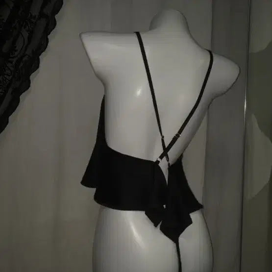 [BUNJANG] One Shoulder Apron Bustier Tank Top / 에이프런 뷔스티에 오네 나시