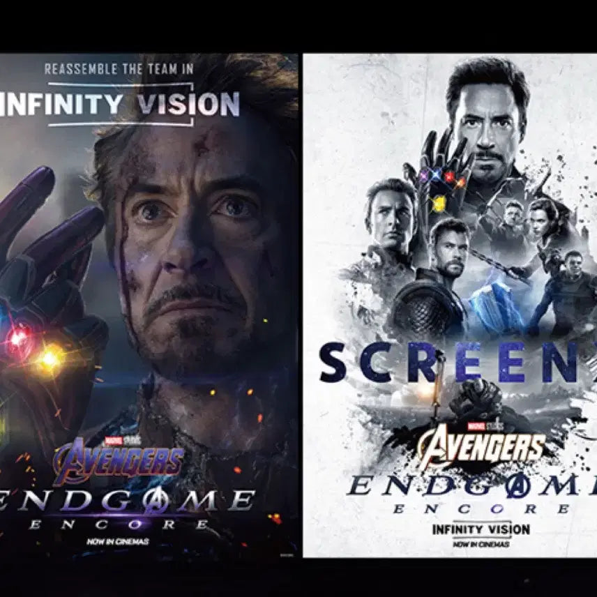 [BUNJANG] Avengers: Endgame Encore Infinity Vision Poster + ScreenX Poster (2 Types) / [어벤져스: 엔드게임 앙코르] 인피니티 비전 포스터+스크린엑스 포스터 2종