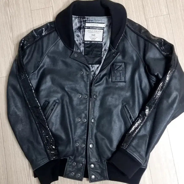 [BUNJANG] DIAFVINE Urban Pirate Collaboration Leather Bomber Jacket (Size 95) / DIAFVINE 어반 파이러트 콜라보 가죽 봄버(95)