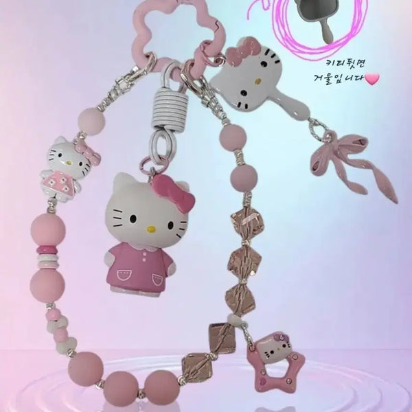 [BUNJANG] Pink Kitty DIY Keyring with Mirror / 핑크키티 diy키링