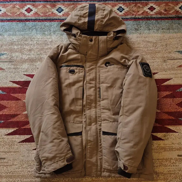 [BUNJANG] Nepa Side Patch Hooded Down Puffer Jumper XL (105) / 네파 사이드 와펜 패치 구스다운 후드 패딩 점퍼 XL(105)