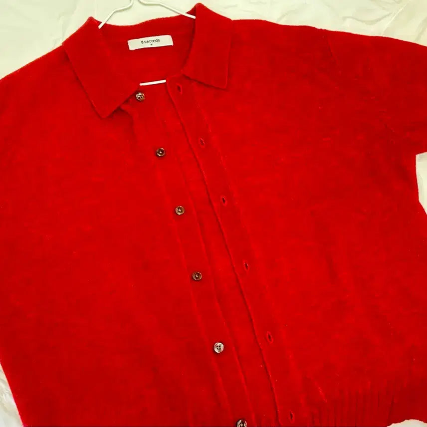 [BUNJANG] Eight Seconds Red Knit Cardigan / [새상품급 급처] 에잇세컨즈 레드 니트 카라 가디건