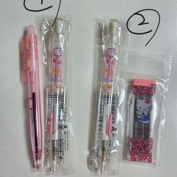 [BUNJANG] Vintage Hello Kitty Mechanical Pencil & Ballpoint Pen Set / 고전키티 샤프 고전키티 볼펜 키티샤프심 키티 노크식샤프