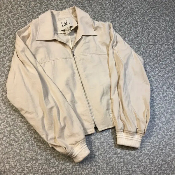 [BUNJANG] DAILYLOOK Linen Collar Bomber Jacket / 데일리룩(DAILYLOOK) 자체제작 린넨 카라 봄버 자켓 점퍼 간절기데일리룩(DAILYLOOK) 자체제작 린넨 카라 봄버 자켓 점퍼 간절기