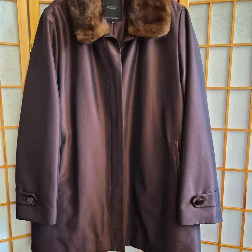 [BUNJANG] RIGA Mink Fur Collar Jacket Brown Size 77 / 리가 밍크카라 쟈켓 77