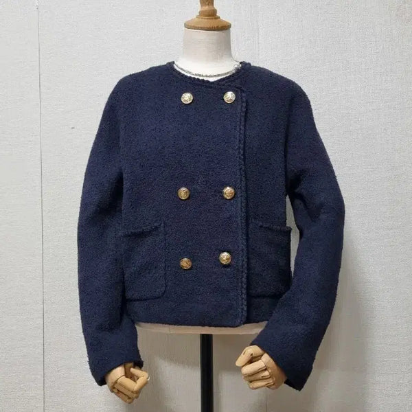 [BUNJANG] SJSJ Navy Bouclé Double Jacket / SJSJ 네이비 부클 더블자켓