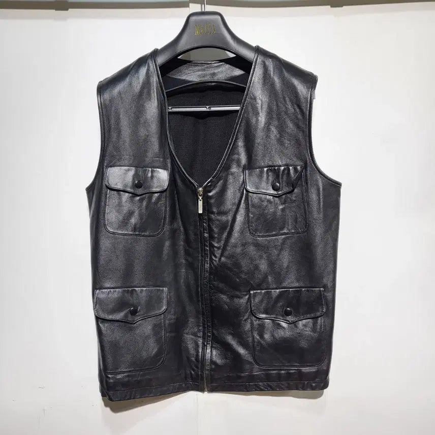 [BUNJANG] Black Leather Vest / 가죽조끼