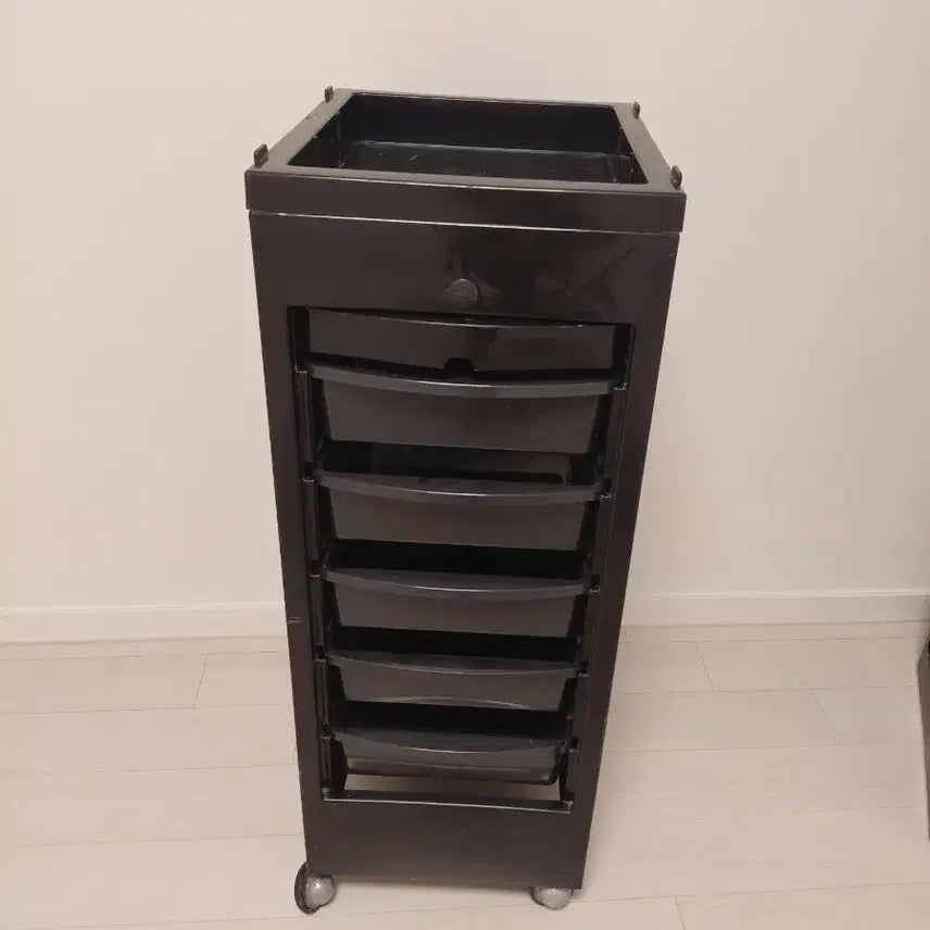 [BUNJANG] 6-Tier Mobile Storage Cart - Black / 미용실 카트 이동식 수납장 6단 블랙