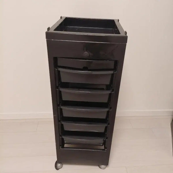 [BUNJANG] 6-Tier Mobile Storage Cart - Black / 미용실 카트 이동식 수납장 6단 블랙