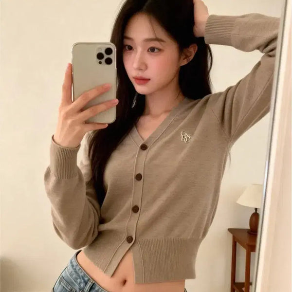 [BUNJANG] General Idea Essential Cardigan Oatmeal S / 제너럴아이디어 에센셜 가디건 오트밀 s