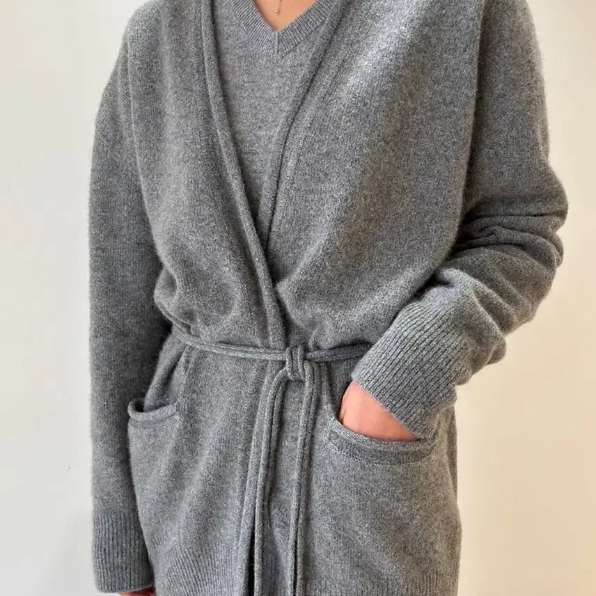 [BUNJANG] J.rium Racoon Robe Cardigan - Gray / 무배 제이리움 샬레 라쿤 로브 가디건 - 그레이
