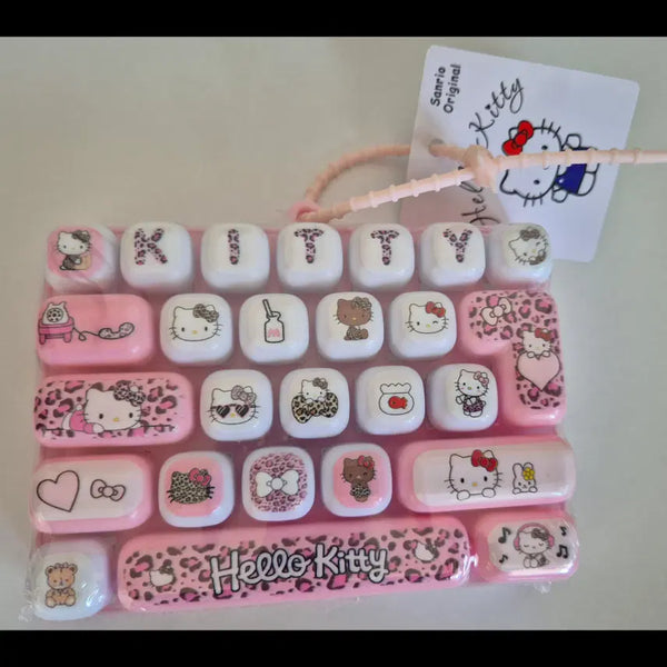 [BUNJANG] Sanrio Hello Kitty Large Keycap (Large Clicker) Pink/Leopard / [산리오] 키티 대형 키캡 (대형 클리커) (핑크/호피)