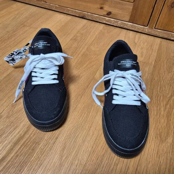 [BUNJANG] Off-White Low Vulcanized Black Purple Sneakers / 오프화이트 로우 블랙 퍼플 260 스니커즈 새제품