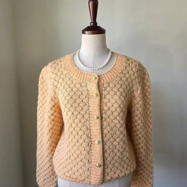 [BUNJANG] Coral Gold Thread Knit Cardigan / 코랄 금사 니트 가디건
