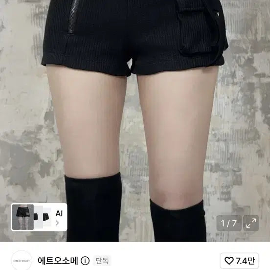 [BUNJANG] Ettoome Zipper Hot Pants / 에트오소메 외플 지퍼 핫팬츠
