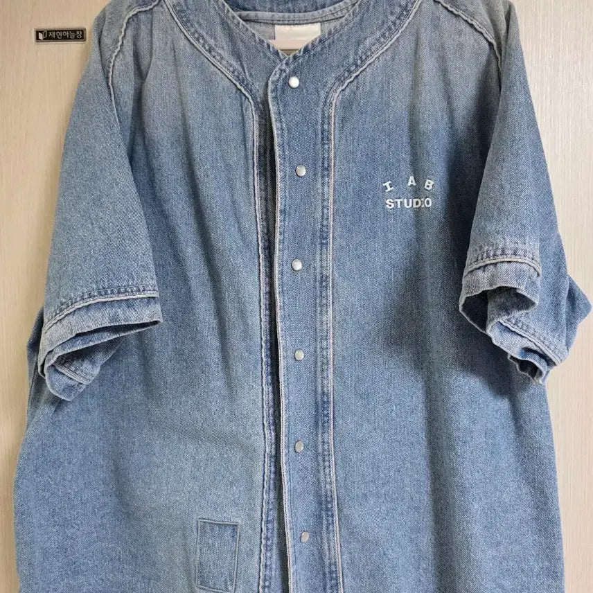 [BUNJANG] Iab Studio Denim Baseball Jersey Blue / 아이앱 스튜디오 데님 베이스볼 저지 블루