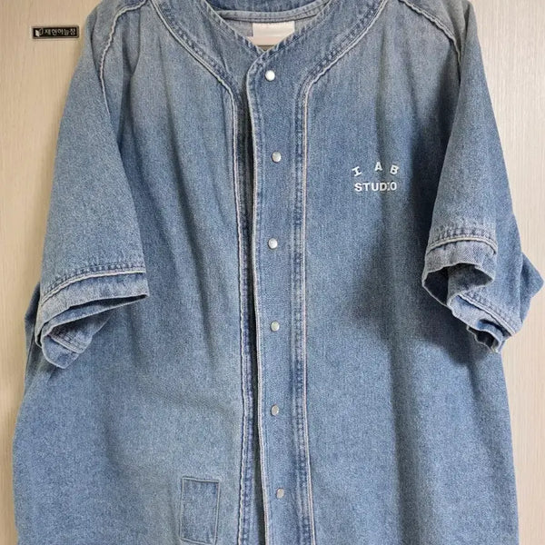 [BUNJANG] Iab Studio Denim Baseball Jersey Blue / 아이앱 스튜디오 데님 베이스볼 저지 블루