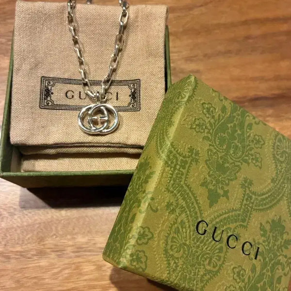 [BUNJANG] Gucci GG Logo Necklace Silver / 구찌 GG 로고 목걸이 (실버/박스포함)