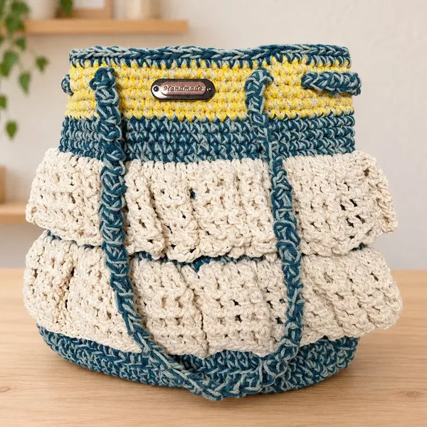 [BUNJANG] Handmade Ruffled Knit Bag / 햔드메이드 프릴 뜨개 핸드백