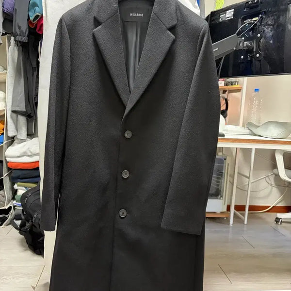 [BUNJANG] Insilence Black Single Jacket Coat (M) / 인사일런스 코트 블랙 싱글 자켓(M)