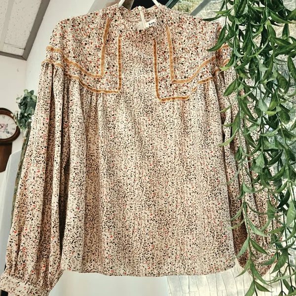 [BUNJANG] Plus Size Loose Fit High Neck Blouse / [새상품]빅사이즈 루즈핏 아방한 블라우스