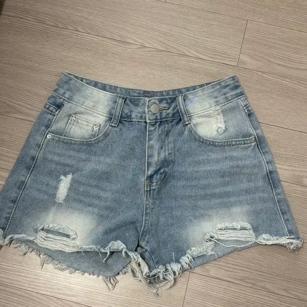 [BUNJANG] Denim Short Pants (Distressed) / 데님 숏팬츠 찢청
