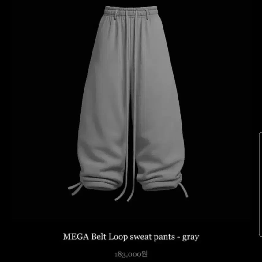 [BUNJANG] EMOSTANCECLUB Belt Sweatpants - Grey / emostanceclub 에모스탠스클럽 벨트 스웻팬츠 less wide
