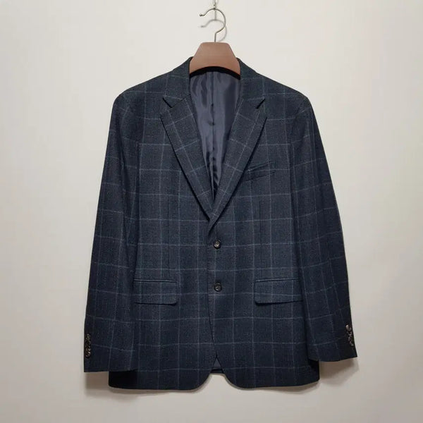 [BUNJANG] Daks Loro Piana Wool Check Dark Navy Jacket / 닥스/로로피아나원단모직자켓/100~슬림105/체크다크네이비/파라오쇼핑