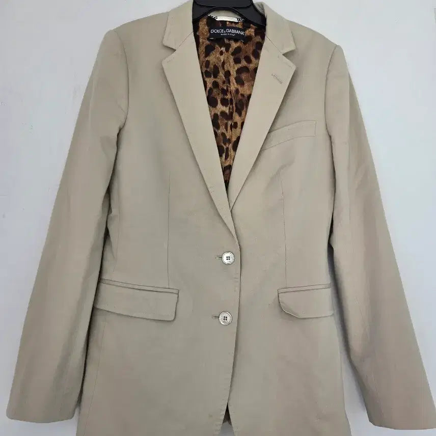 [BUNJANG] Dolce & Gabbana Women's Leopard Lined Jacket Beige / 돌체앤가바나 여성 자켓 베이지색 레오파드 안감