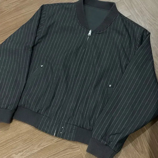 [BUNJANG] Bad Blood Reversible Stripe Bomber Jacket / 배드블러드 스트라이프 봄버 자켓 (리버시블