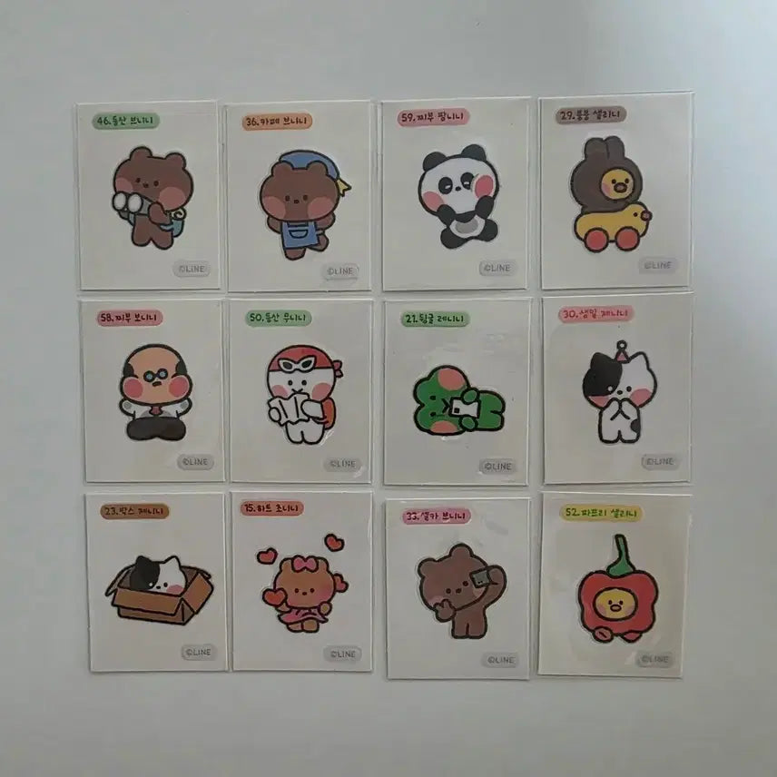[BUNJANG] Line Friends Sticker Set / 라인프렌즈 띠부씰