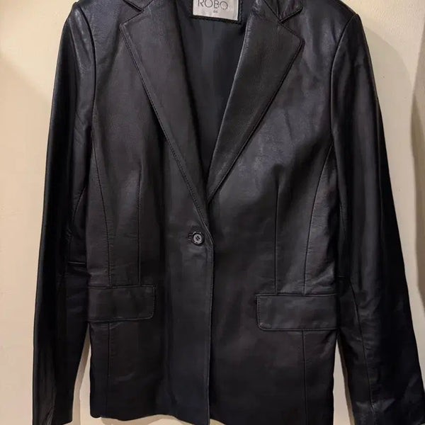 [BUNJANG] ROBO Lambskin Leather Jacket Size 66 / 로보 양가죽 자켓