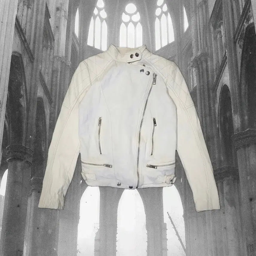 [BUNJANG] DIESEL White Leather Rider Jacket / 디젤 화이트 레더자켓
