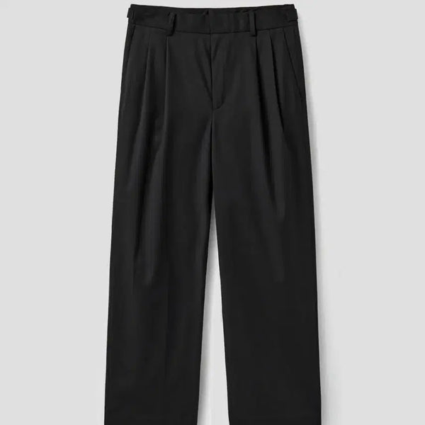 [BUNJANG] Union Blue Herringbone Wide Slacks - Black, Size S / 유니온블루 헤링본 슬랙스 S 새상품 블랙 판매