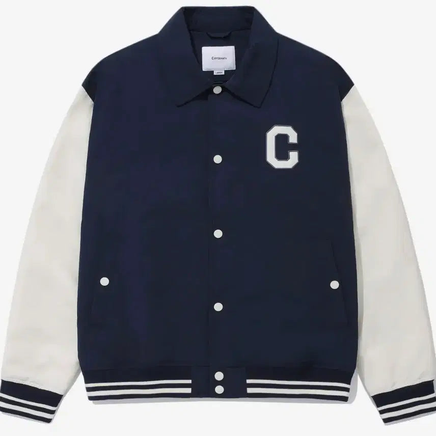 [BUNJANG] Covenant Varsity Jacket Navy/Ivory / 커버낫 바시티 자켓 S급