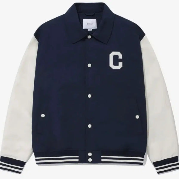 [BUNJANG] Covenant Varsity Jacket Navy/Ivory / 커버낫 바시티 자켓 S급