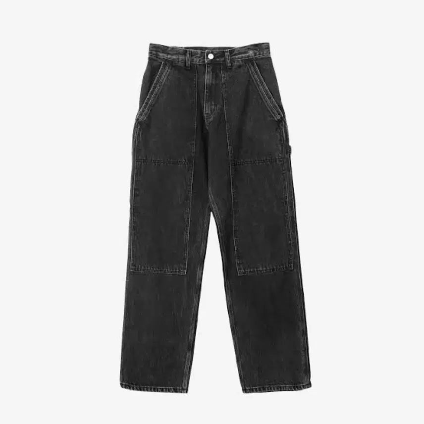 [BUNJANG] STAND ALONE Straight Carpenter Jeans - Black (Size 1) / 스탠드얼론 STAND ALONE 스트레이트 카펜터 진 블랙 1