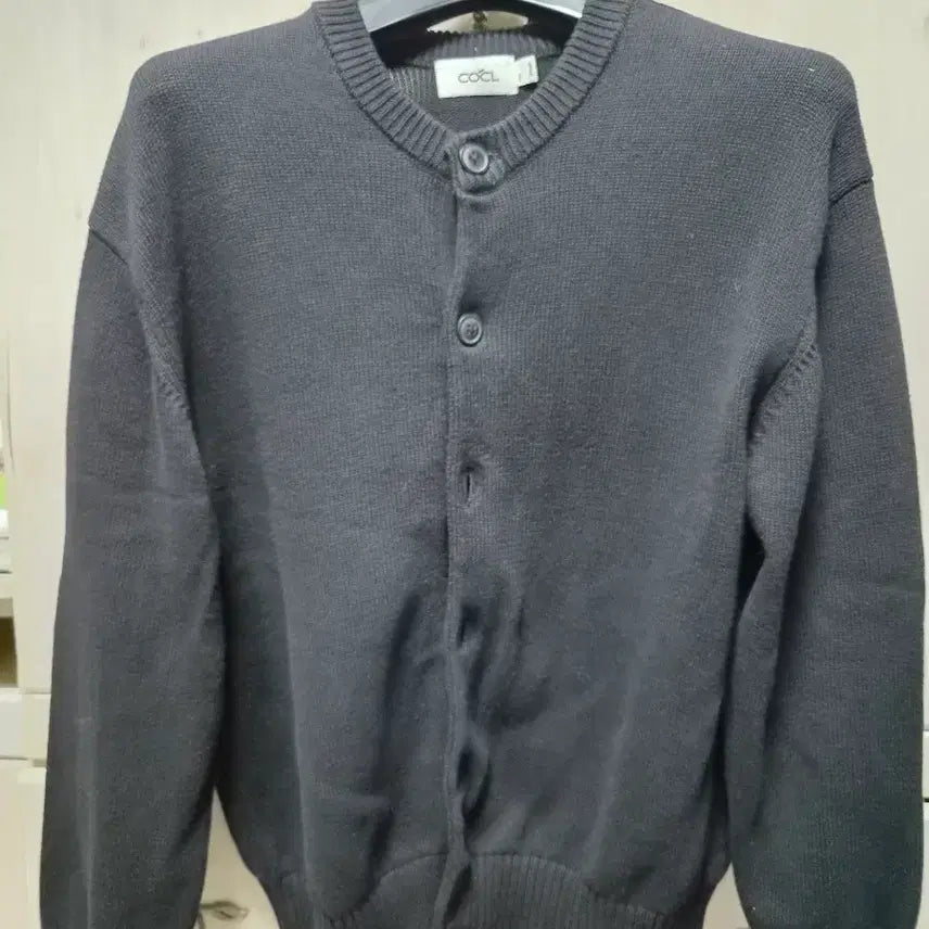[BUNJANG] Customuclock Round Neck Cardigan Black / 커스텀어클락 라운드넥가디건 블랙