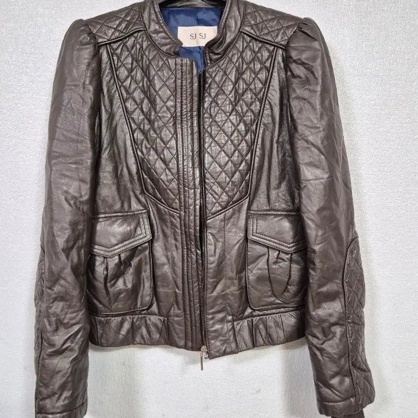 [BUNJANG] SJ Quilted Brown Lambskin Jacket Size S / SJ 퀼팅 브라운 양가죽 쟈켓 S