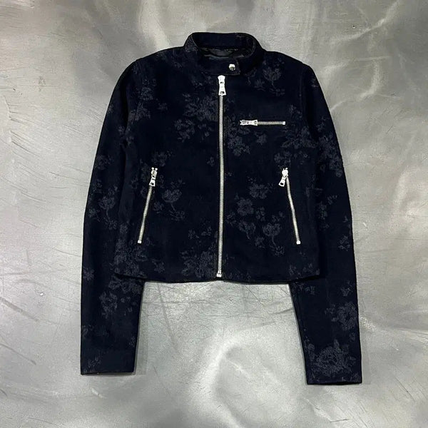 [BUNJANG] GAP Flower Pattern Rider Jacket / 갭 플라워 패턴 라이더 자켓 y19359