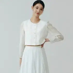 [BUNJANG] It Michaa Textured Block Tweed Blouse - Size 66 / 잇미샤 it michaa 텍스처 블록 트위드 블라우스 66사이즈  새상품 정품