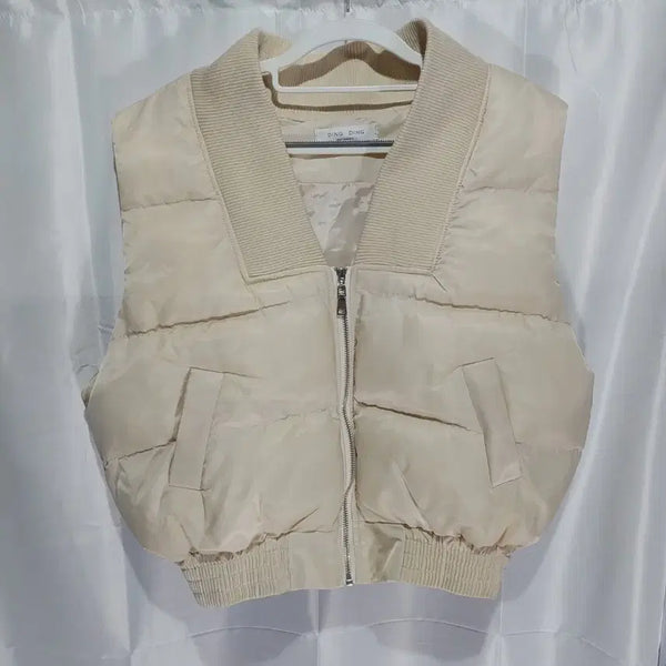 [BUNJANG] Dingding Beige Padded Vest / 딩딩 베이지 패딩 조끼