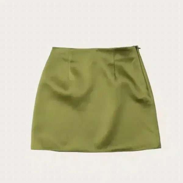 [BUNJANG] Ribbon Light Olive Mini Skirt M / 리본빛 올리브 미니 스커트 m